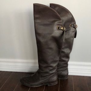 Coach leather Riding boots with gold hardware